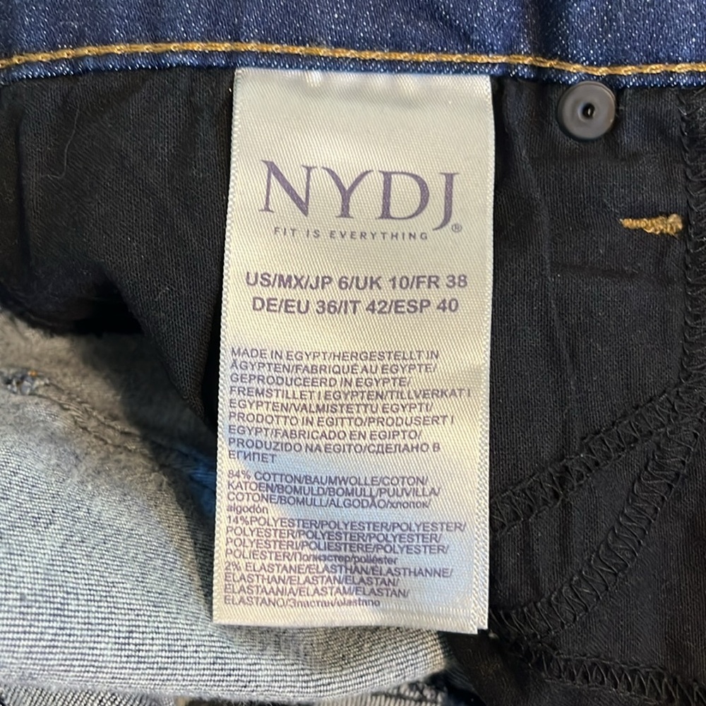 NYDJ Skinny Jeans Dark Wash Stretch Denim Lift Tuck Technology Size 6 - Picture 6 of 7
